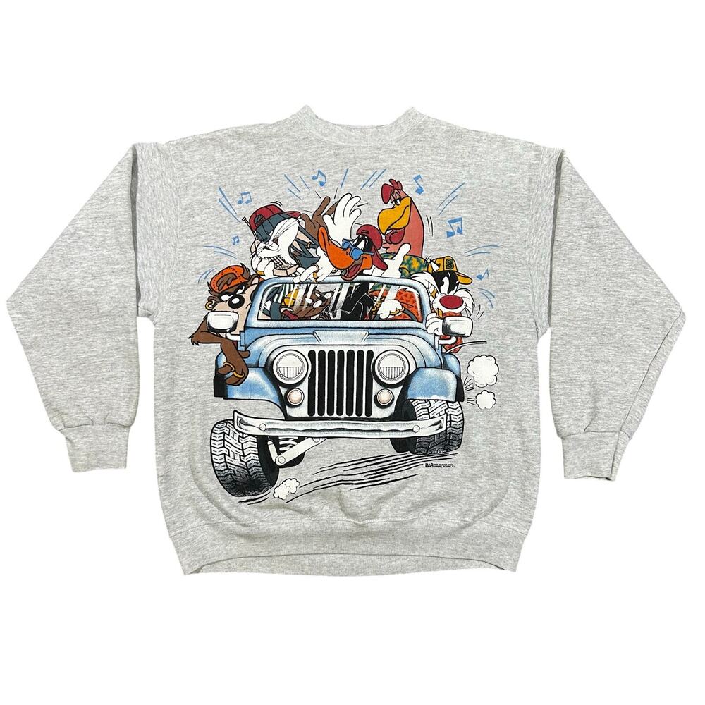 Vintage 90s Looney Tunes Sweatshirt Men’s XL Tultex Taz Bugs Bunny USA Made